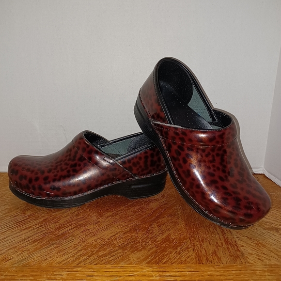 cheetah print nursing clogs